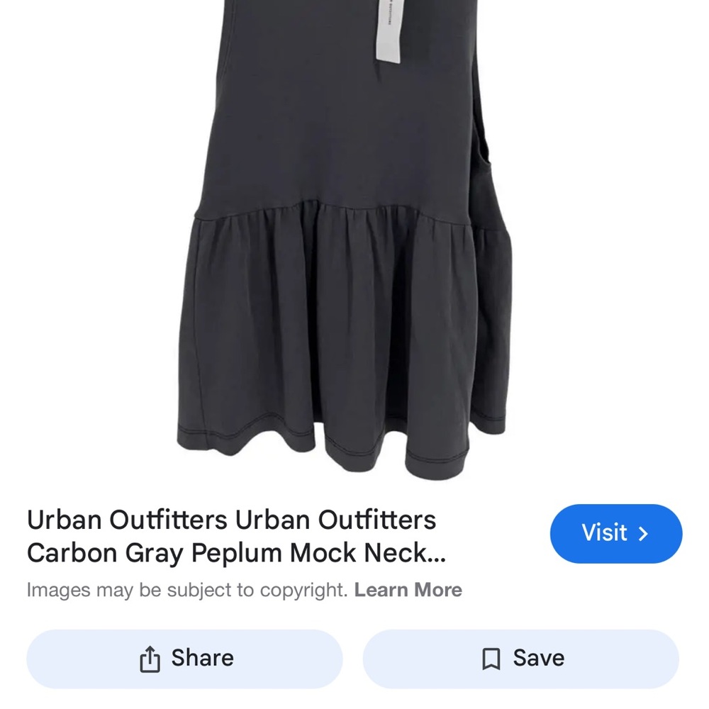 Urban Outfitters Charcoal Peplum top with mock neck